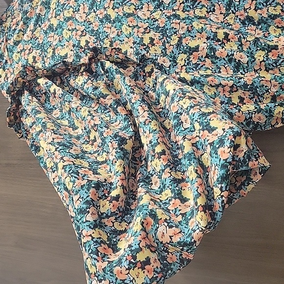 Topshop Floral Open Back Frill Puff Sleeve Midi Dress-Size 14 - Picture 9 of 17